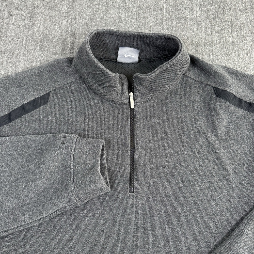 Nike Golf Men's XL Dri-FIT 1/4 Zip Pullover Gray Cotton Blend Long Sleeve